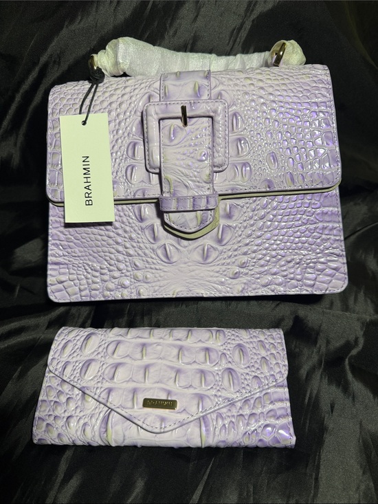 Brahmin Handbags - Brahmin Small Hallie Gentle Lavender Melbourne Satchel & Veronica Wallet